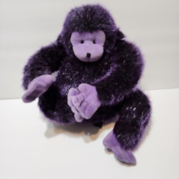 Berkeley Deigns 8" Purple Stuffed Monkey year 2002 Plush Monkey - Picture 3 of 10